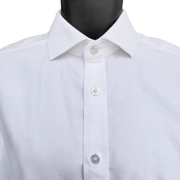 Charles Tyrwhitt Button Down Long Sleeve Twill White Shirt No-Iron Men’s 16/35in - Picture 3 of 11